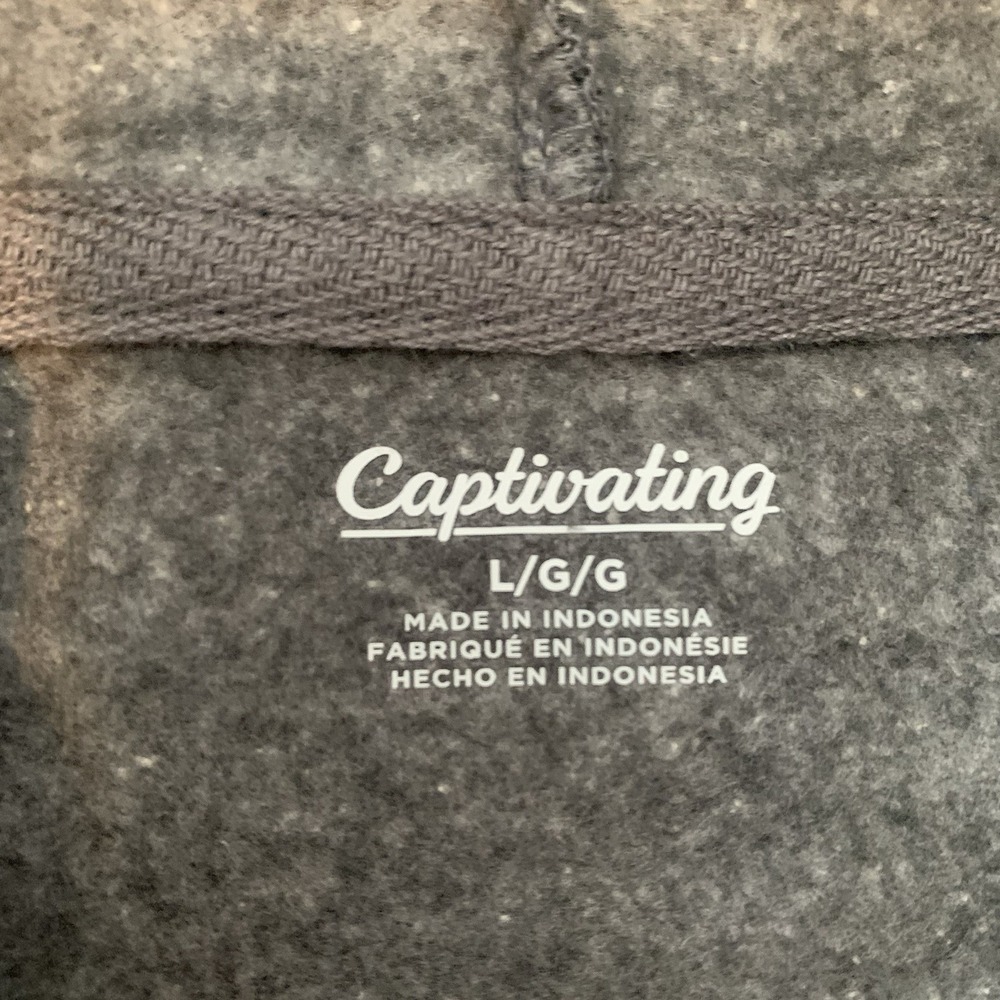 Virginia Tech VT Hokies Diagram Size L Gray Long Sleeve Hoodie Pop Out Logo - Picture 4 of 4